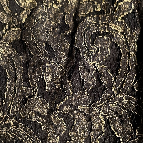 Cache - black with metallic gold lace brocade dress - sleeveless - size 8 - Picture 5 of 5